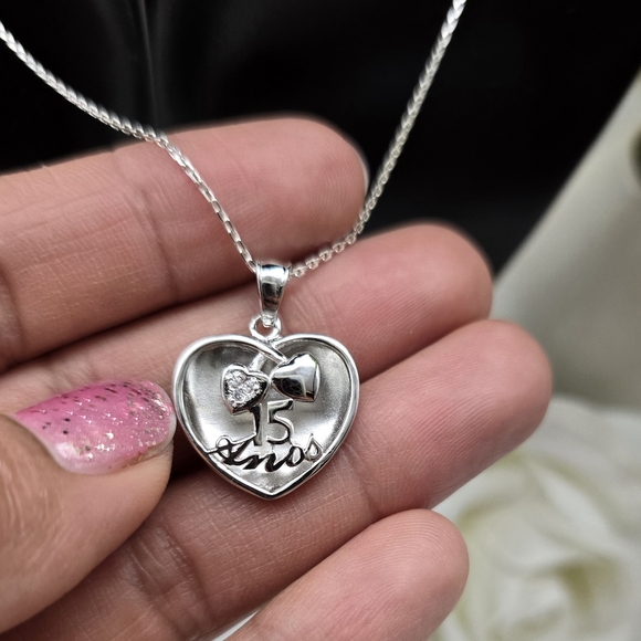 ♥️ 15 ANOS STERLING SILVET NECKLACE - Picture 4 of 4